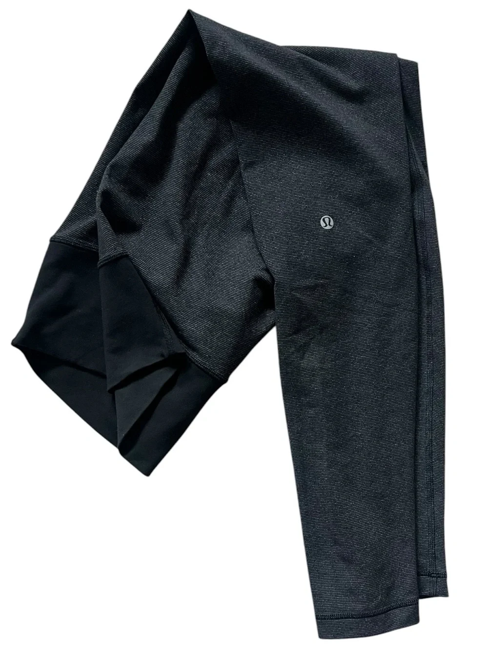 Lululemon Wunder Under Pant High/Low Wee Stripe Heathered Black Size 10